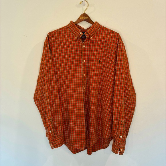Ralph Lauren | Shirts | Vintage Polo Ralph Lauren 8s 90s Plaid Orange ...